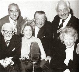 Sam Costa, Wilfred Pickles, Geraldo and (seated) Henry Hall, 