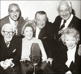 Sam Costa, Wilfred Pickles, Geraldo and (seated) Henry Hall,